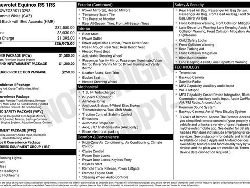 Used 2024 Chevrolet Equinox RS w/ RS Leather Package AWD/4WD image 37