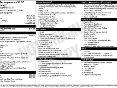 Used 2023 Volkswagen Atlas SE w/ Black Wheel Package image 9