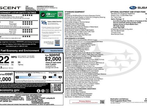Used 2023 Subaru Ascent Premium w/ Convenience Package AWD/4WD image 2