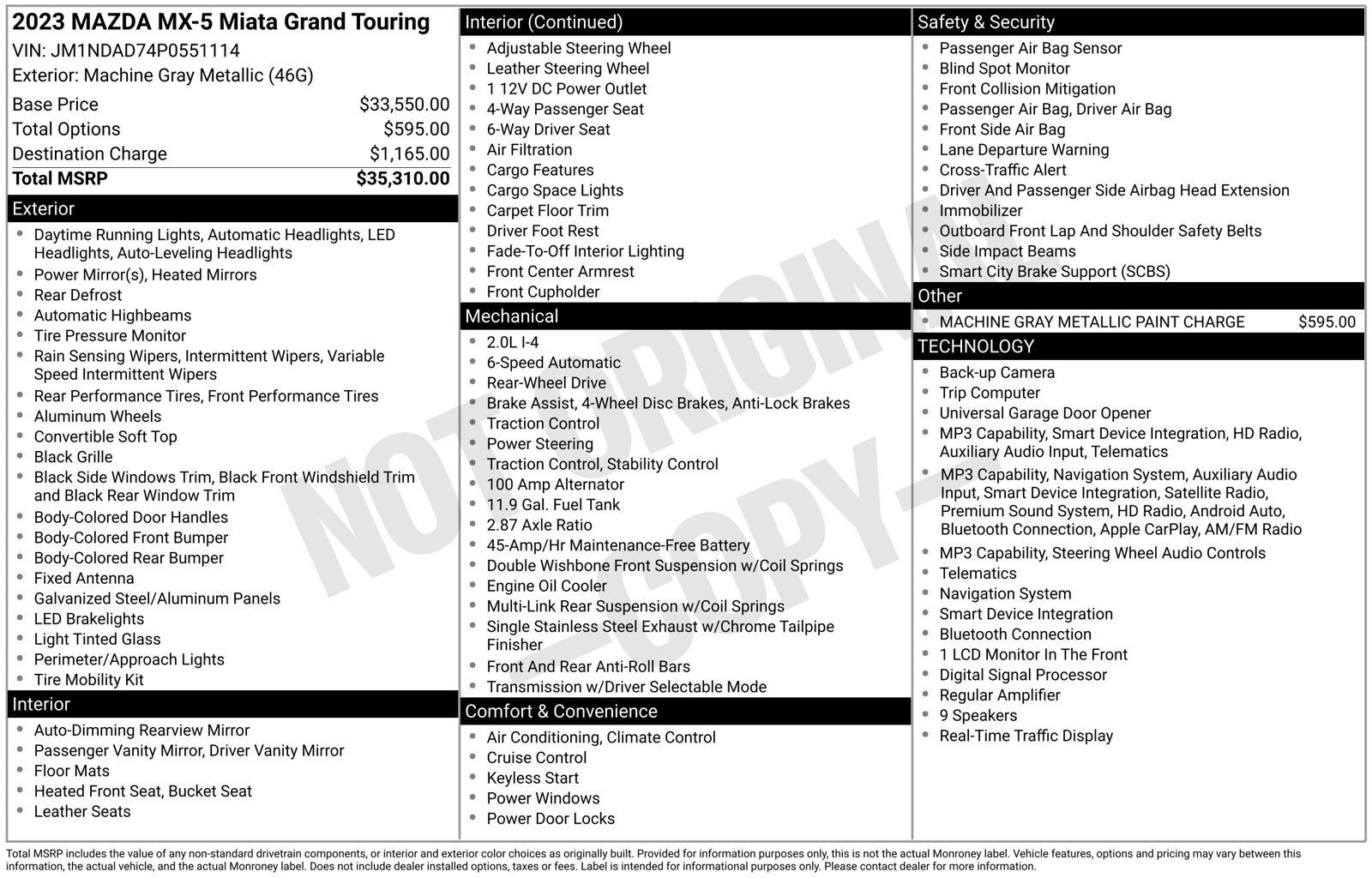Certified 2023 MAZDA MX-5 Miata Grand Touring RWD image 33