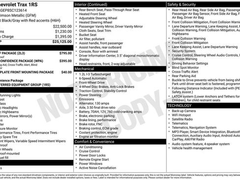 Used 2025 Chevrolet Trax RS w/ Sunroof Package FWD image 29