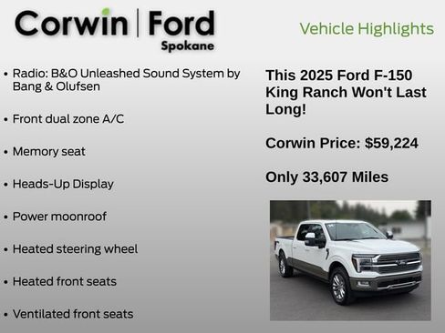 Certified 2025 Ford F150 King Ranch w/ FX4 Off-Road Package AWD/4WD image 13