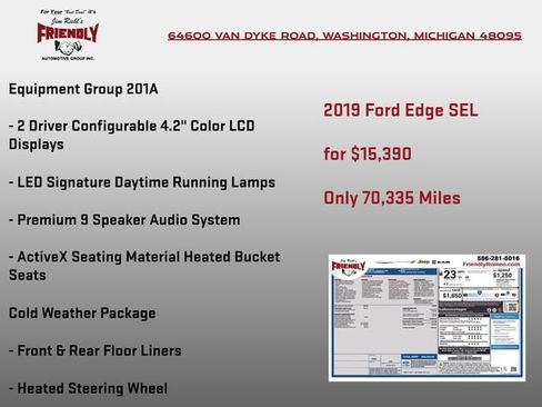 Used 2019 Ford Edge SEL w/ Equipment Group 201A AWD/4WD image 3