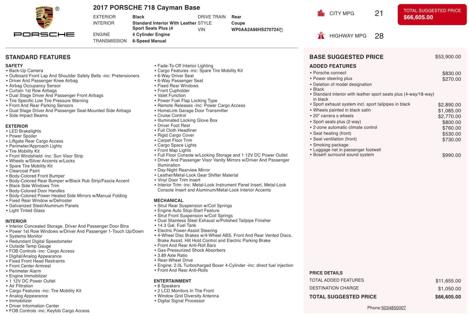 Used 2017 Porsche 718 Cayman RWD image 5