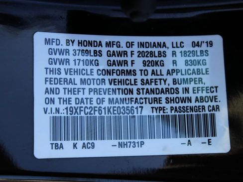 Used 2019 Honda Civic LX image 9