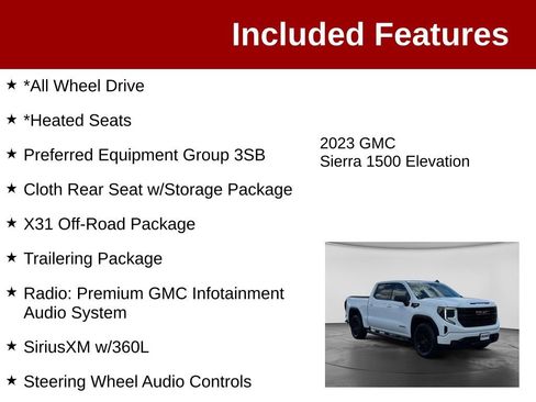 Used 2023 GMC Sierra 1500 Elevation w/ X31 Off-Road Package AWD/4WD image 3