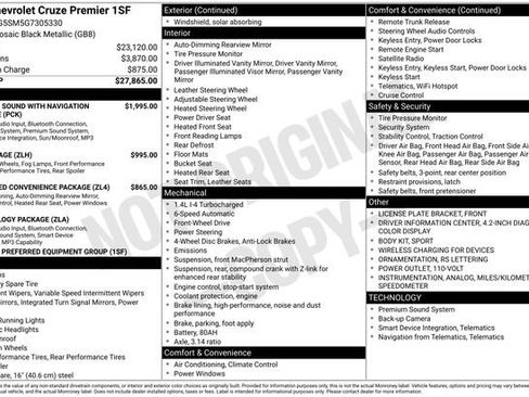 Used 2016 Chevrolet Cruze Premier FWD image 39