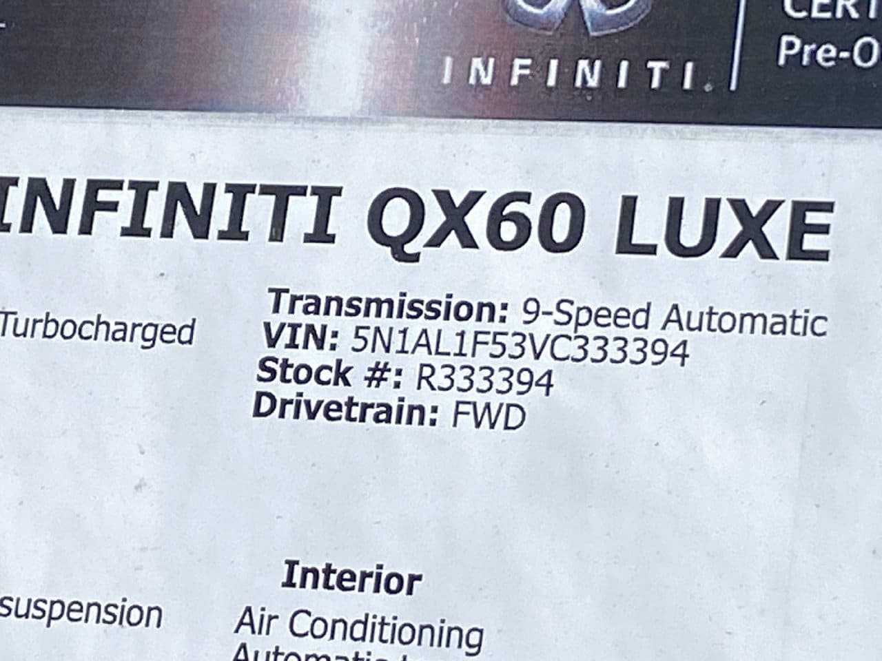 Certified 2027 INFINITI QX60 Luxe w/ Cargo Package FWD image 38