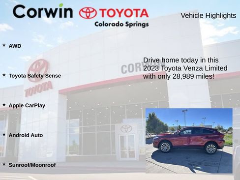 Used 2023 Toyota Venza Limited AWD/4WD image 6