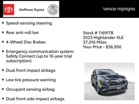 Used 2023 Toyota Highlander XLE AWD/4WD image 22