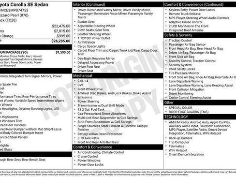 Used 2021 Toyota Corolla SE w/ SE Premium Package image 6