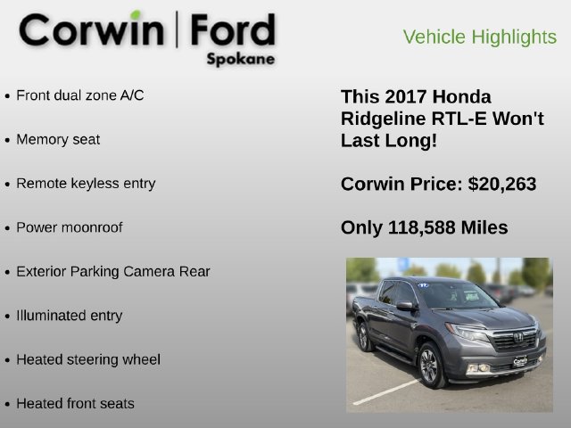 Used 2017 Honda Ridgeline RTL-E image 6