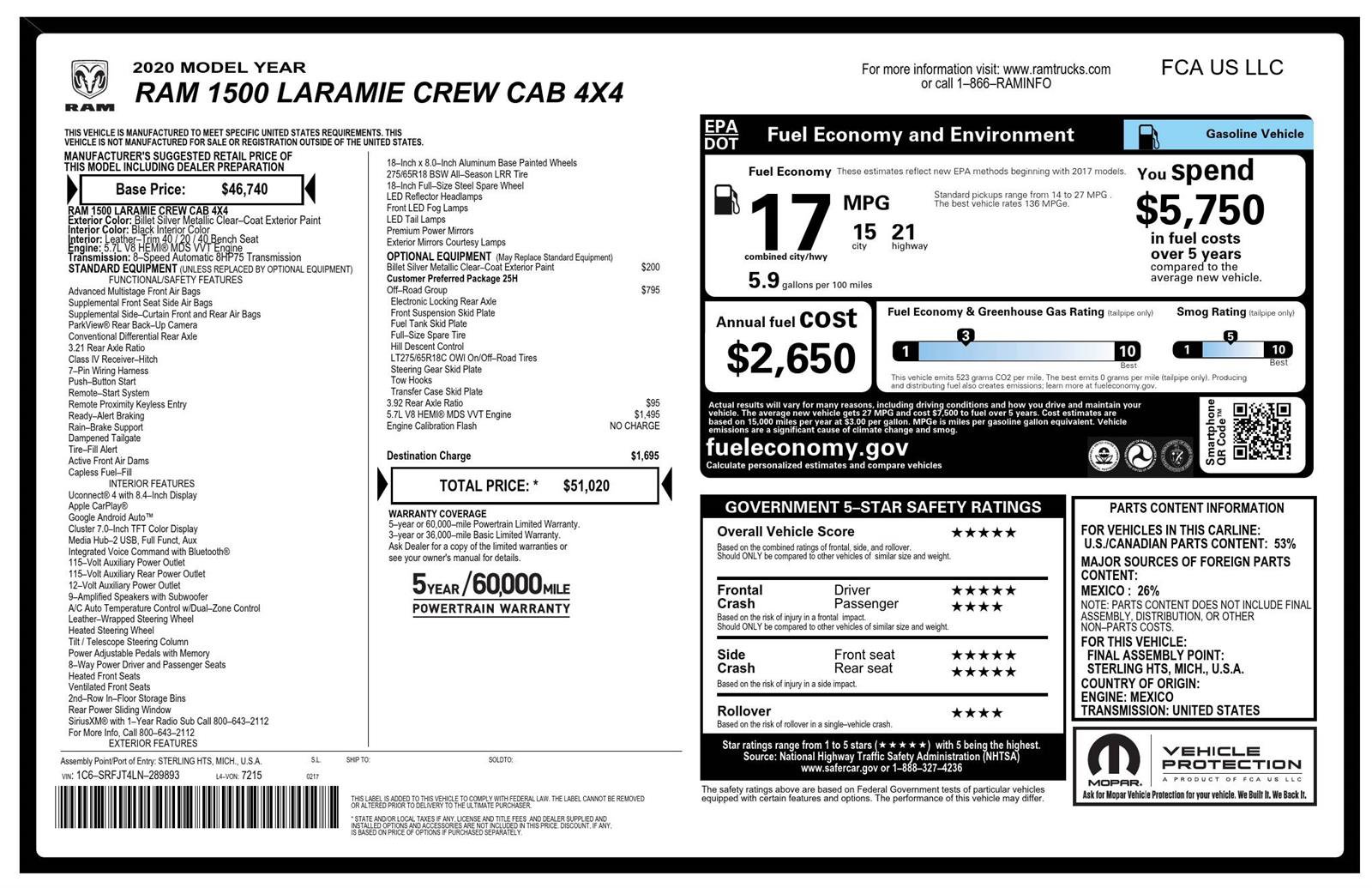 Used 2020 RAM 1500 Laramie w/ Off Road Group AWD/4WD image 4