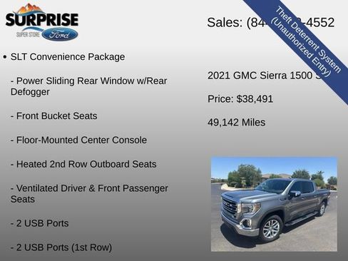 Used 2021 GMC Sierra 1500 SLT w/ SLT Premium Package AWD/4WD image 35