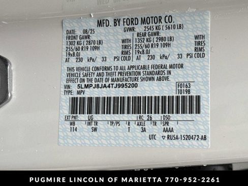 New 2026 Lincoln Nautilus Premier w/ Equipment Group 102A image 34