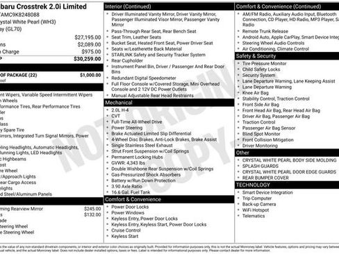 Used 2019 Subaru Crosstrek 2.0i Limited w/ Moonroof Package image 15