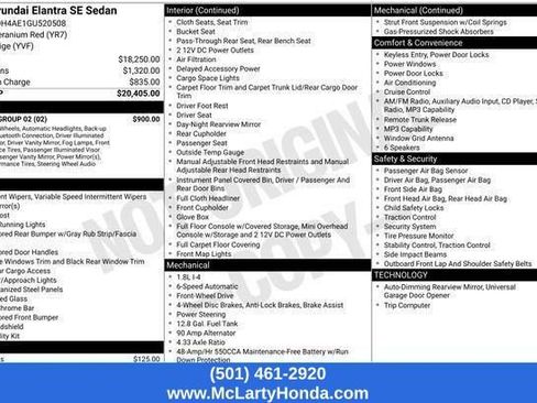 Used 2016 Hyundai Elantra SE w/ Option Group 02 FWD image 17