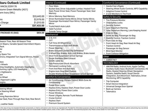 Used 2020 Subaru Outback Limited w/ Popular Package #2 image 10