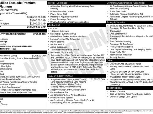 Used 2022 Cadillac Escalade Premium Luxury Platinum w/ Heavy-Duty Trailer Package AWD/4WD image 9