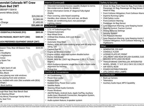 Used 2023 Chevrolet Colorado W/T w/ LPO, Pro Essentials Package RWD image 6