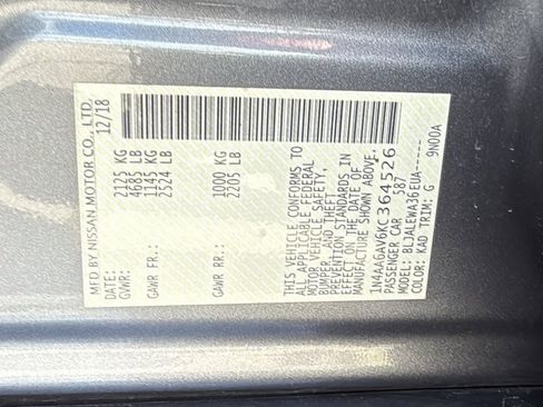 Used 2019 Nissan Maxima 3.5 SL w/ Floor Mat Group image 33