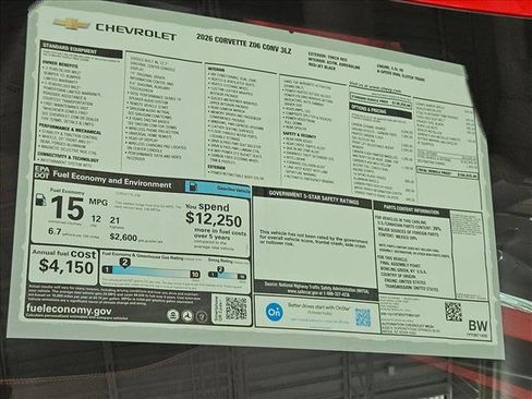 New 2026 Chevrolet Corvette Z06 w/ Stealth Interior Trim Package image 24