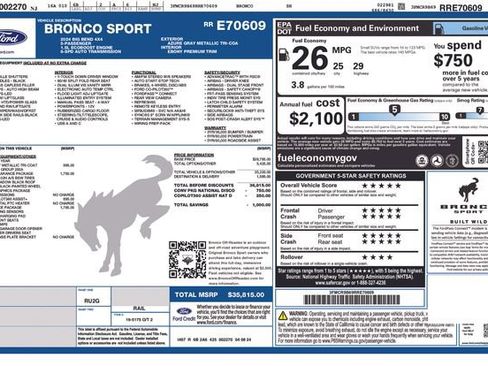 Certified 2024 Ford Bronco Sport Big Bend w/ Convenience Package AWD/4WD image 5