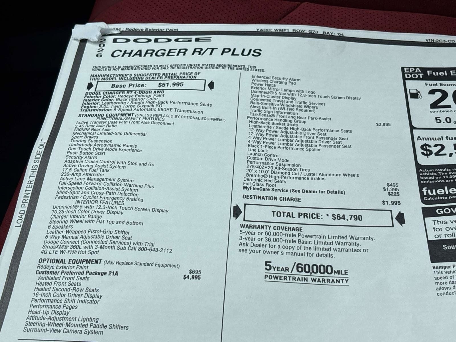 New 2026 Dodge Charger R/T AWD/4WD image 15