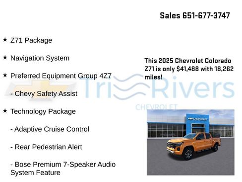 Used 2025 Chevrolet Colorado Z71 w/ Technology Package AWD/4WD image 22