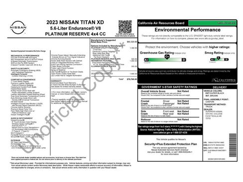 Used 2023 Nissan Titan Platinum Reserve w/ Moonroof Package AWD/4WD image 1