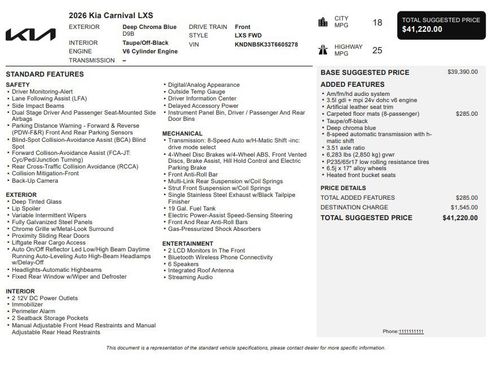 Used 2026 Kia Carnival FWD image 35