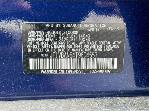 New 2026 Subaru WRX Limited AWD/4WD image 29