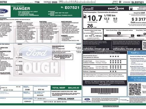 Used 2025 Ford Ranger Lariat w/ FX4 Off-Road Package AWD/4WD image 2