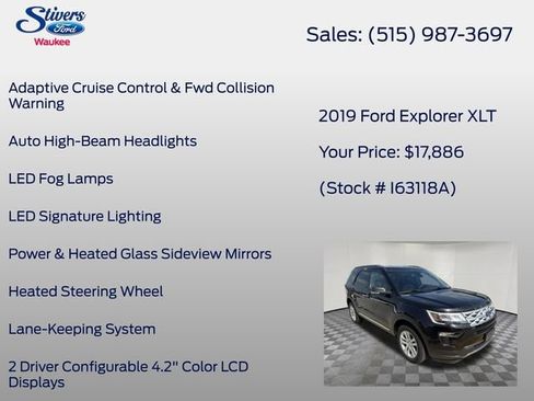 Used 2019 Ford Explorer XLT w/ Equipment Group 202A AWD/4WD image 28
