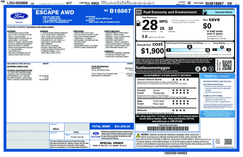 Used 2025 Ford Escape ST-Line AWD/4WD image 35