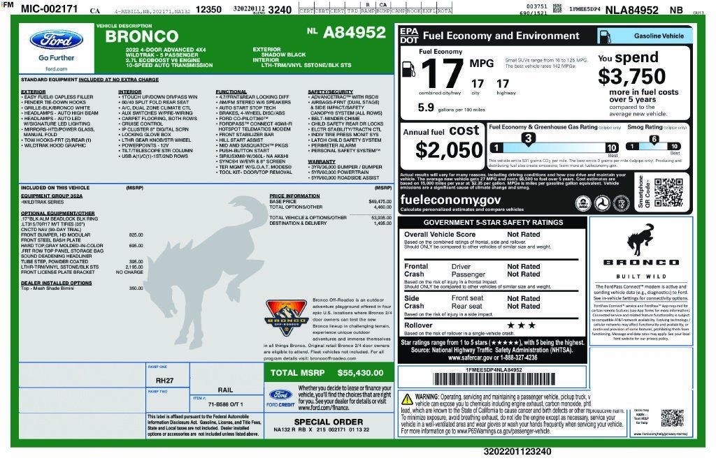 Used 2022 Ford Bronco Wildtrak AWD/4WD image 3