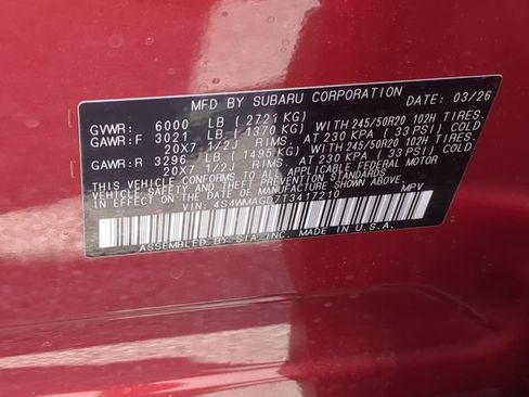New 2026 Subaru Ascent Limited AWD/4WD image 47