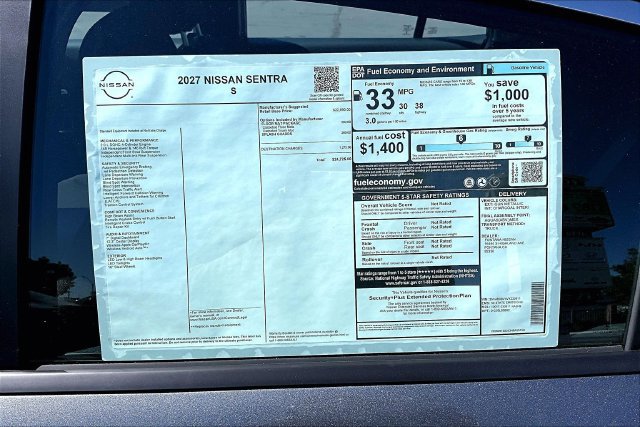 New 2027 Nissan Sentra S w/ Floor Mat Package FWD image 12