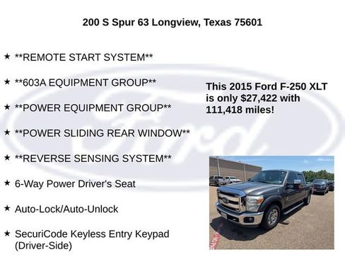 Used 2015 Ford F250 XLT w/ XLT Premium Package RWD image 17