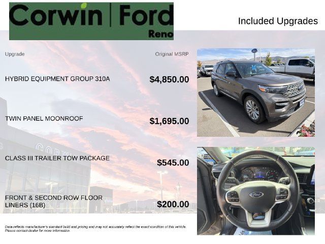 Used 2021 Ford Explorer Limited w/ Hybrid Equipment Group 310A AWD/4WD image 3