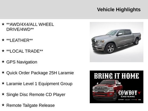 Used 2019 RAM 1500 Laramie AWD/4WD image 2