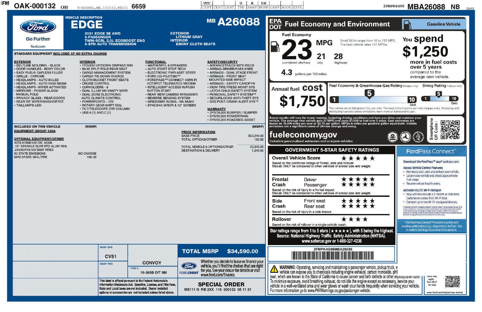 Used 2021 Ford Edge SE AWD/4WD image 26