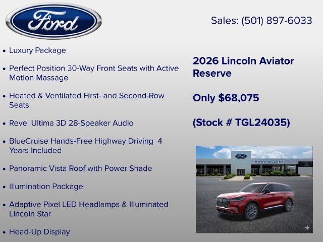 New 2026 Lincoln Aviator Reserve w/ Luxury Package RWD image 6