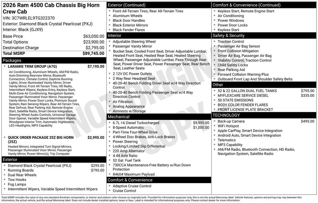 New 2026 RAM 4500 4x4 Crew Cab DRW w/ Laramie Trim Package image 31
