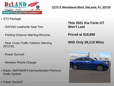 Used 2021 Kia Forte GT w/ GT2 Package FWD image 3