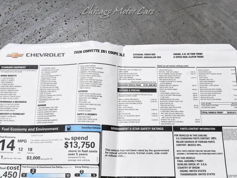 Used 2026 Chevrolet Corvette ZR1 w/ ZR1 Carbon Fiber Aero Package image 66