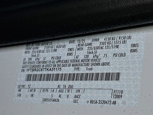 New 2026 Ford Transit 250 148 Medium Roof Extended AWD w/ Load Area Protection Package image 16