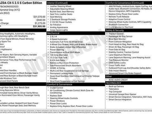 Used 2022 MAZDA CX-5 Carbon Edition AWD/4WD image 15