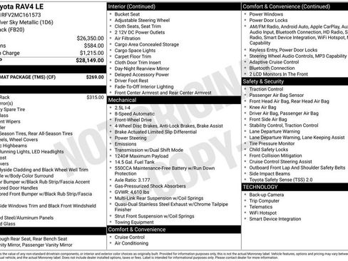 Used 2021 Toyota RAV4 LE w/ Carpet Mat Package (TMS) FWD image 5