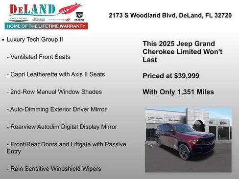 Used 2025 Jeep Grand Cherokee Limited w/ Luxury Tech Group II AWD/4WD image 4